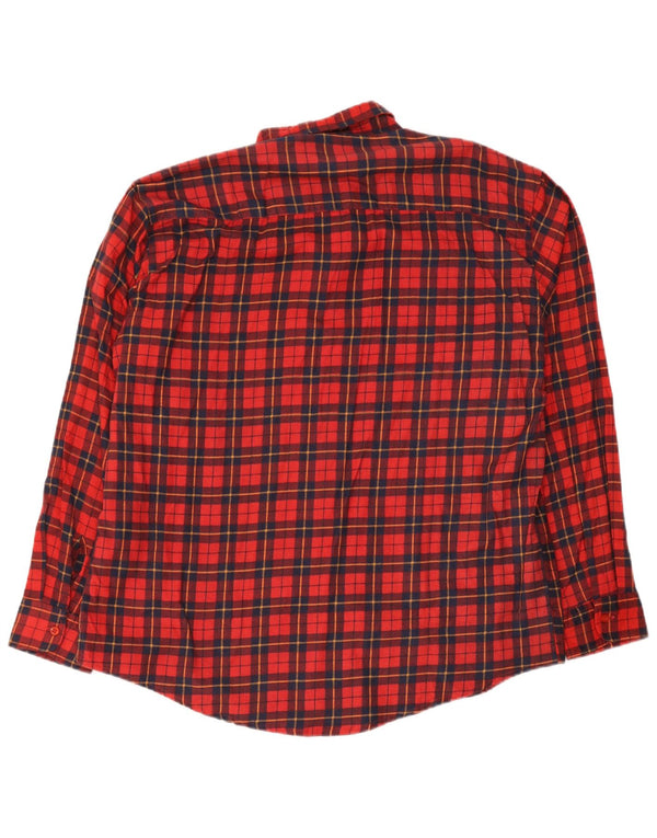 Cămașă de flanel pentru bărbați vintage 2XL bumbac roșu cu carouri