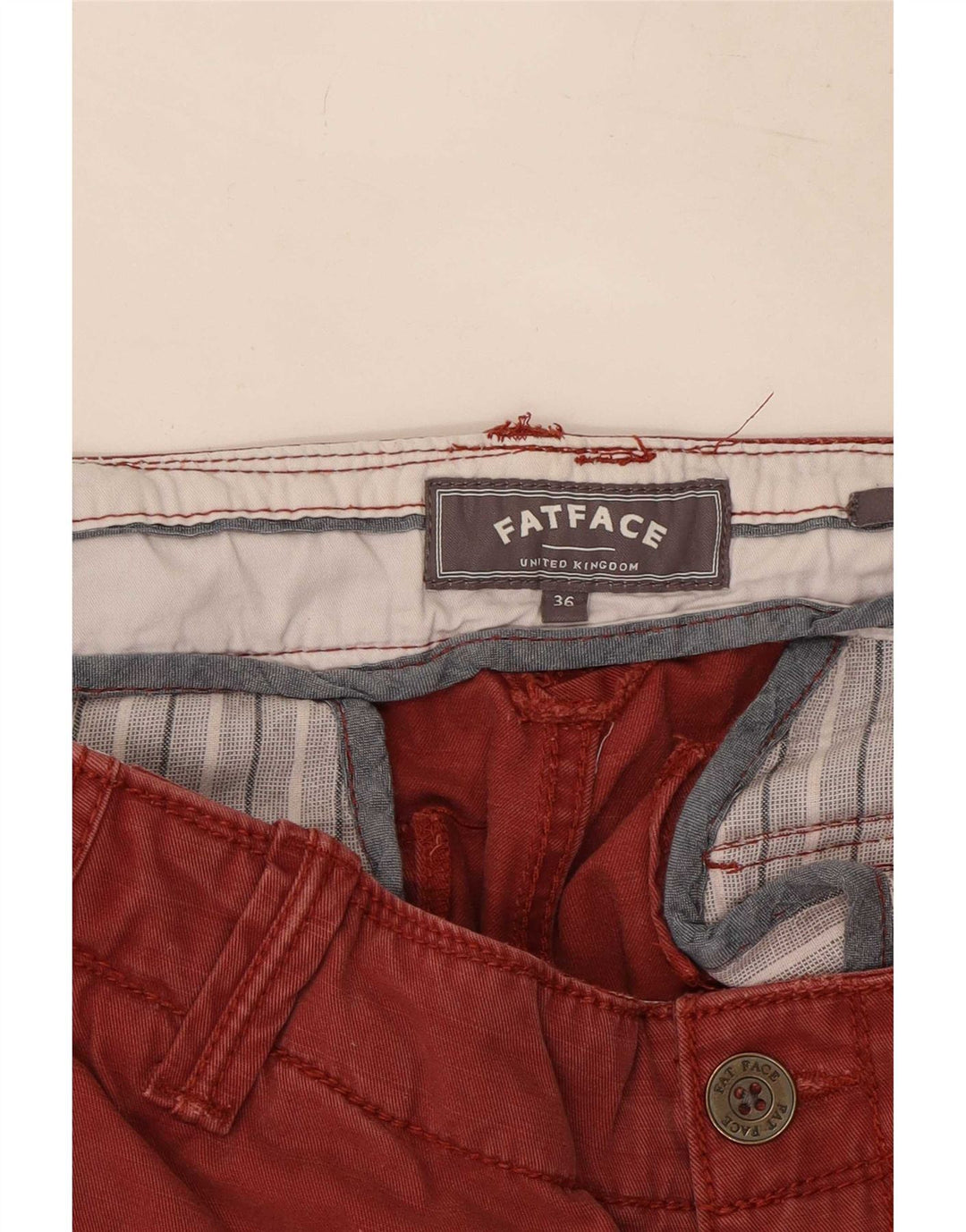Short cargo pentru bărbați Fat Face Large W36 Red Cotton
