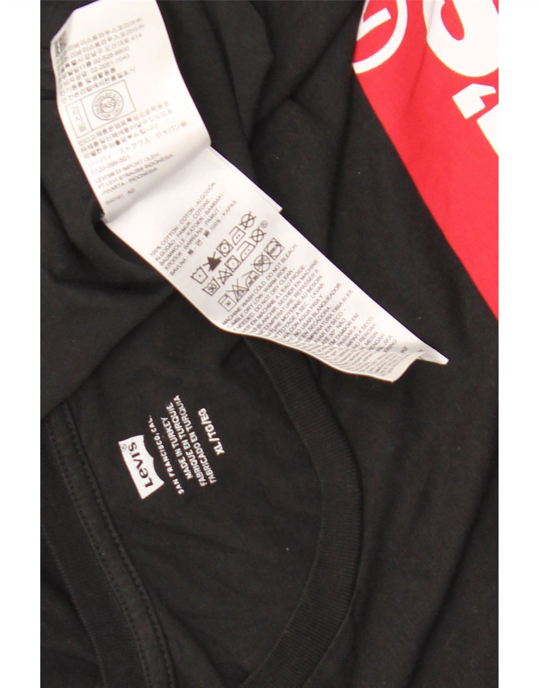 Bluză cu mânecă lungă Levi's pentru bărbați, bumbac negru