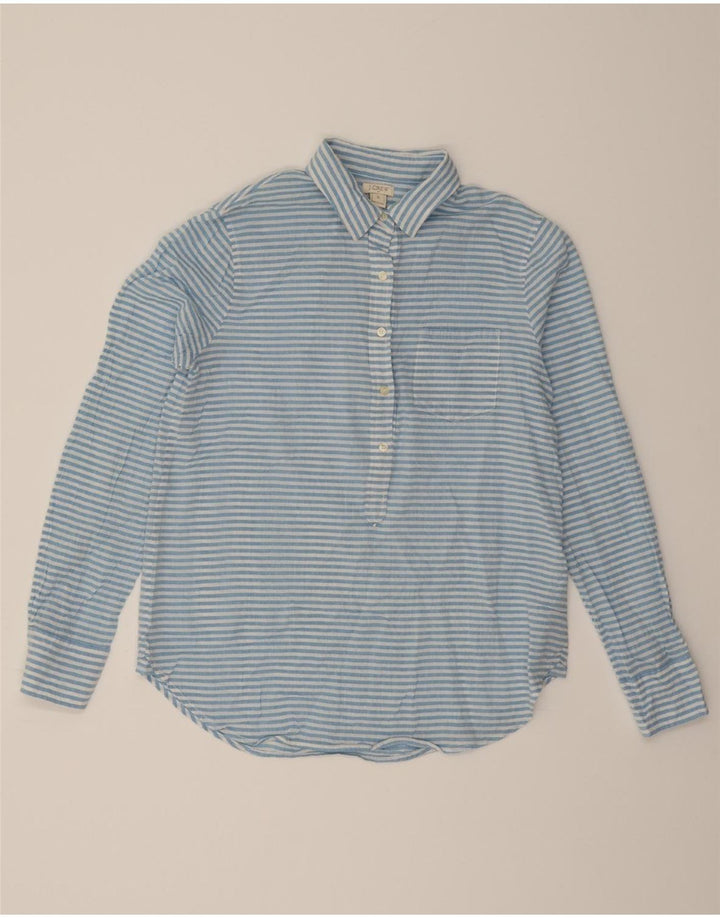 J. CREW Womens Pullover Shirt UK 10 Small Blue Pinstripe Vintage J. Crew and Second-Hand J. Crew from Messina Hembry 