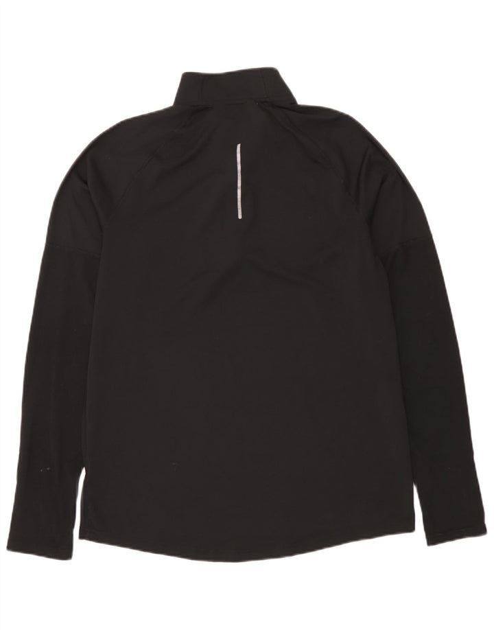 Top de trening pentru bărbați Dri Fit, cu fermoar și gât, din poliester negru mediu