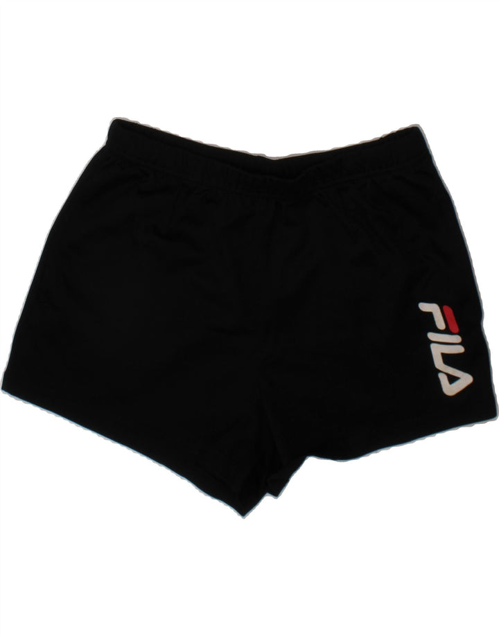 FILA Boys Graphic Sport Shorts 10-11 Years Large Black Polyester Vintage Fila and Second-Hand Fila from Messina Hembry 