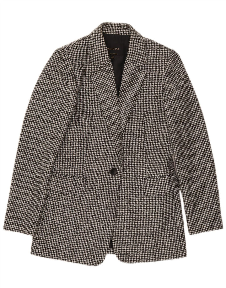 Massimo Dutti Jachetă pentru femei cu 1 nasture EU 34 2XS Lână gri Houndstooth