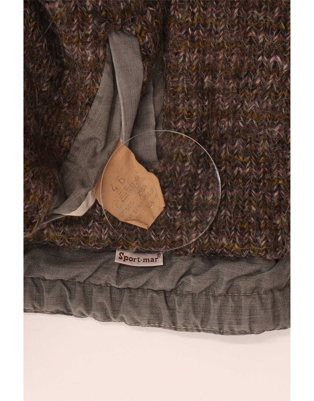 Jachetă Bomber Reversibilă tricotată pentru bărbați vintage IT 46 Lână maro mică