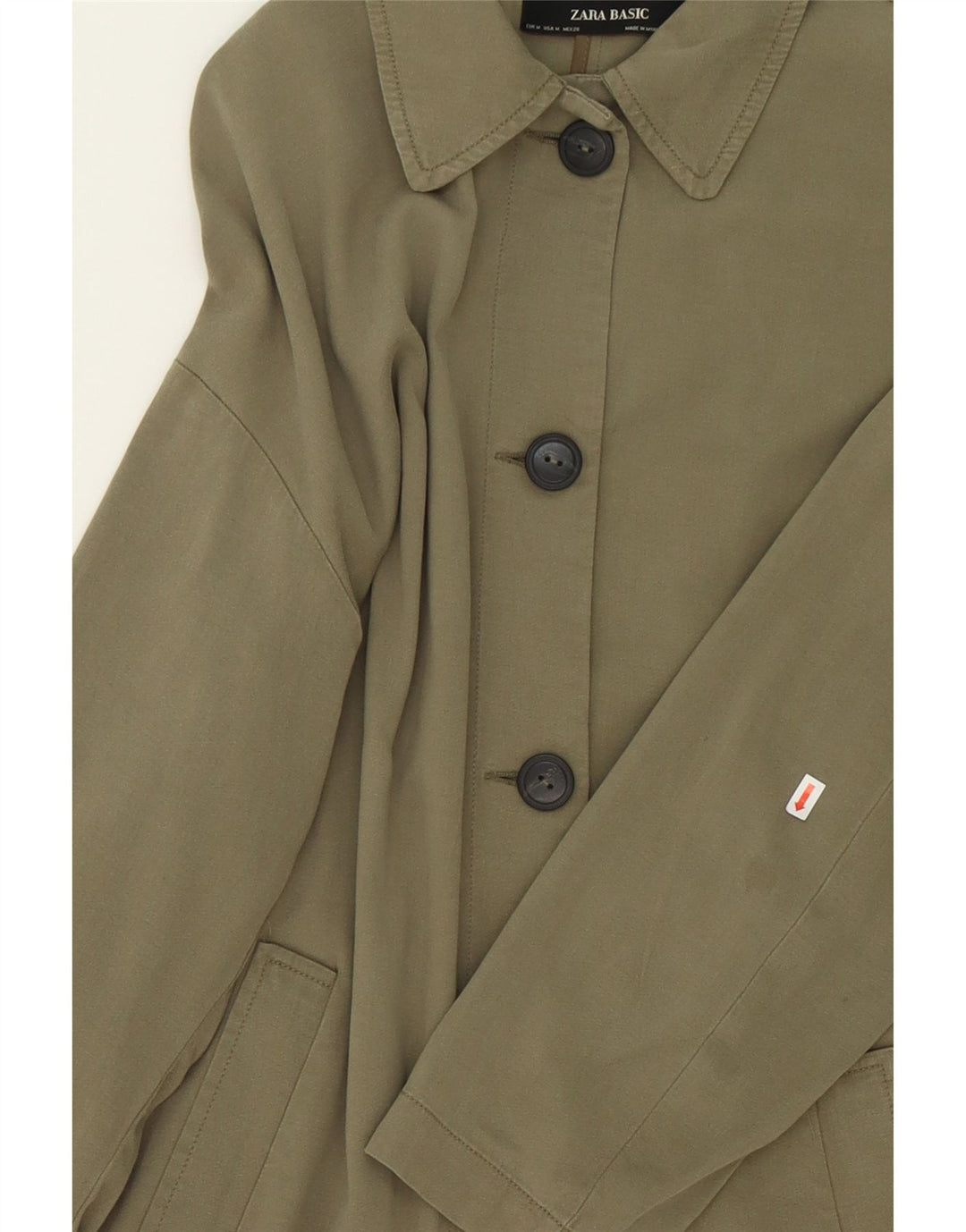 ZARA Womens Overcoat UK 14 Medium Green Lyocell Vintage Zara and Second-Hand Zara from Messina Hembry 