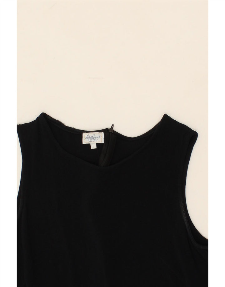 LUISA SPAGNOLI Womens Sleeveless Blouse Top UK 14 Large Black Vintage Luisa Spagnoli and Second-Hand Luisa Spagnoli from Messina Hembry 