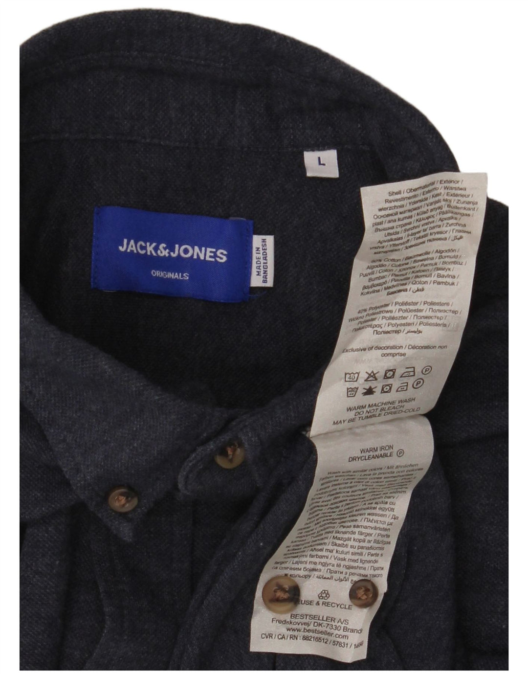 Cămașă Jack & Jones pentru bărbați, mare, albastru, bumbac