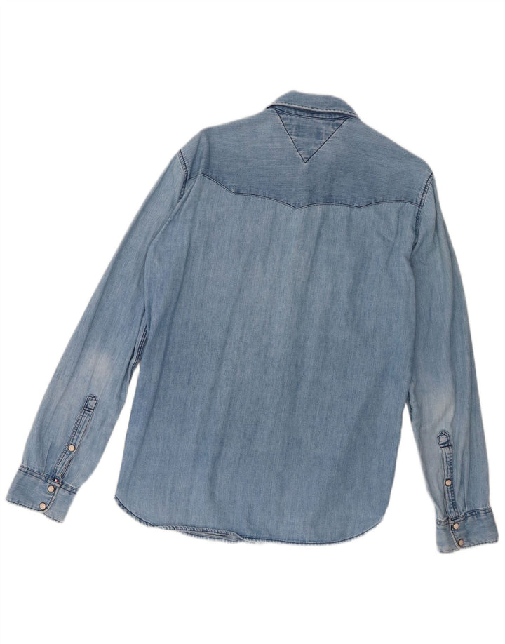 Cămașă Tommy Hilfiger pentru bărbați din denim mic, albastru, bumbac
