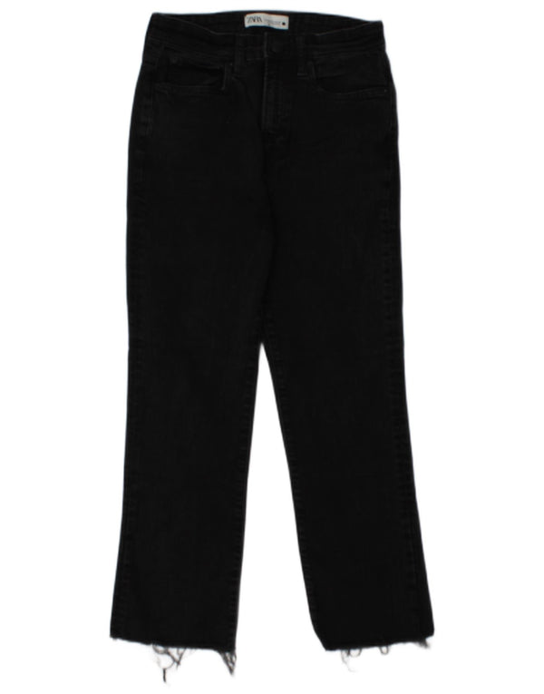 Blugi pentru femeie Zara cu talie înaltă EU 38 Mici L28 L25 Bumbac negru