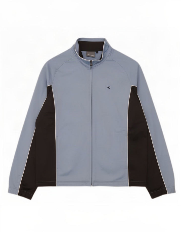 Jachetă de trening Diadora pentru femei UK 16, mare, albastru, poliester color bloc