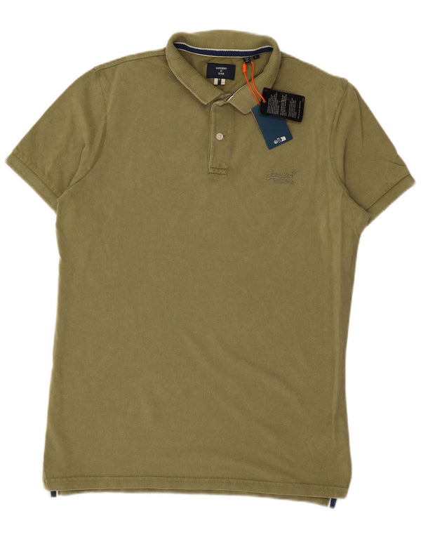 Tricou polo pentru bărbați SUPERDRY, bumbac verde mare