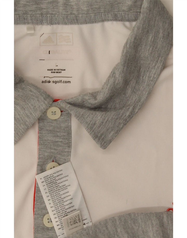 Tricou polo Adidas Climalite pentru bărbați, mare, gri, poliester color bloc