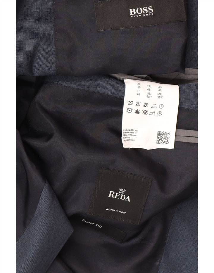 Jachetă Blazer pentru bărbați Hugo Boss cu 2 nasturi IT 48 Lână medie bleumarin