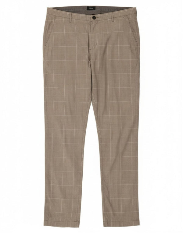 Pantaloni chino slim fit pentru bărbați Hugo Boss IT 52 XL W36 L33 gri Houndstooth