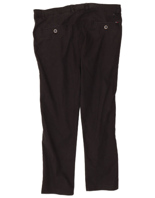 Pantaloni chino drepți pentru bărbați Tommy Hilfiger W38 L29 bumbac negru