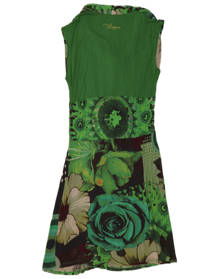 DESIGUAL Rochie A-Line fără mâneci pentru femei UK 20 2XL Verde Floral