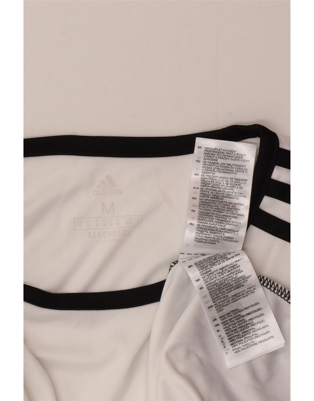 Tricou pentru bărbați Adidas Aeroready Top Mediu Alb Poliester Colorblock