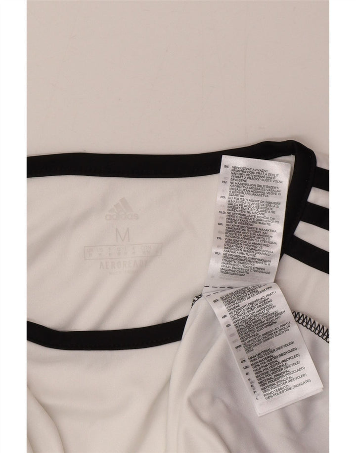Tricou pentru bărbați Adidas Aeroready Top Mediu Alb Poliester Colorblock