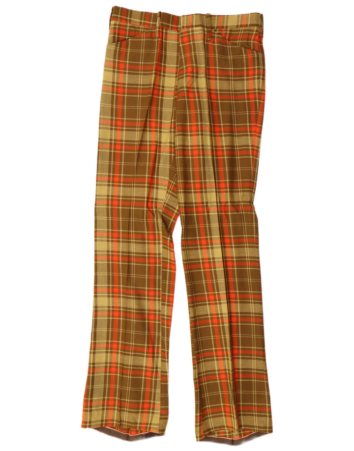 VINTAGE Pantaloni drepti pentru femei L32 L34 Kaki Check