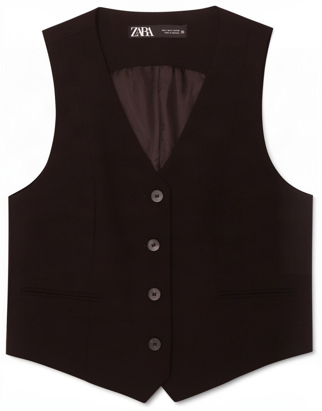 Zara Gilet pentru femei UK 10 Small Black Poliester