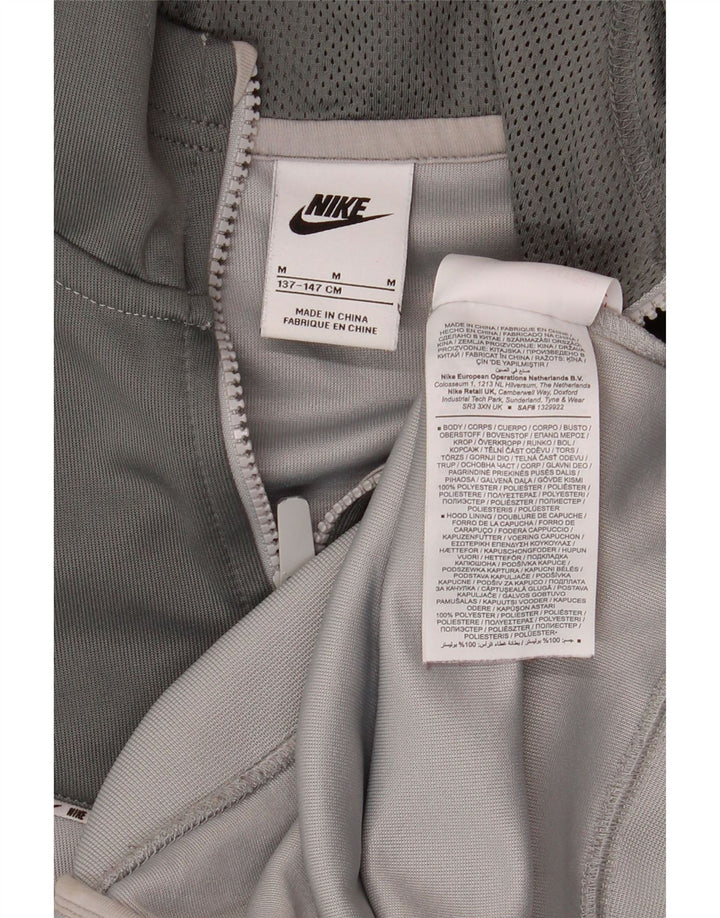 Pulover Nike pentru băieți, cu fermoar, 10-11 ani, gri mediu, poliester bloc de culoare