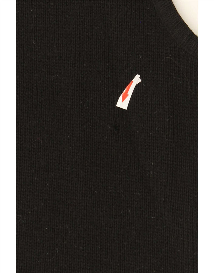 Cardigan Vintage fără mâneci pentru bărbați, mediu negru, geometric