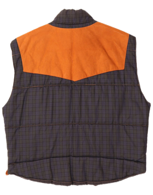 Gilet căptușit vintage pentru bărbați UK 42 XL Bej Check