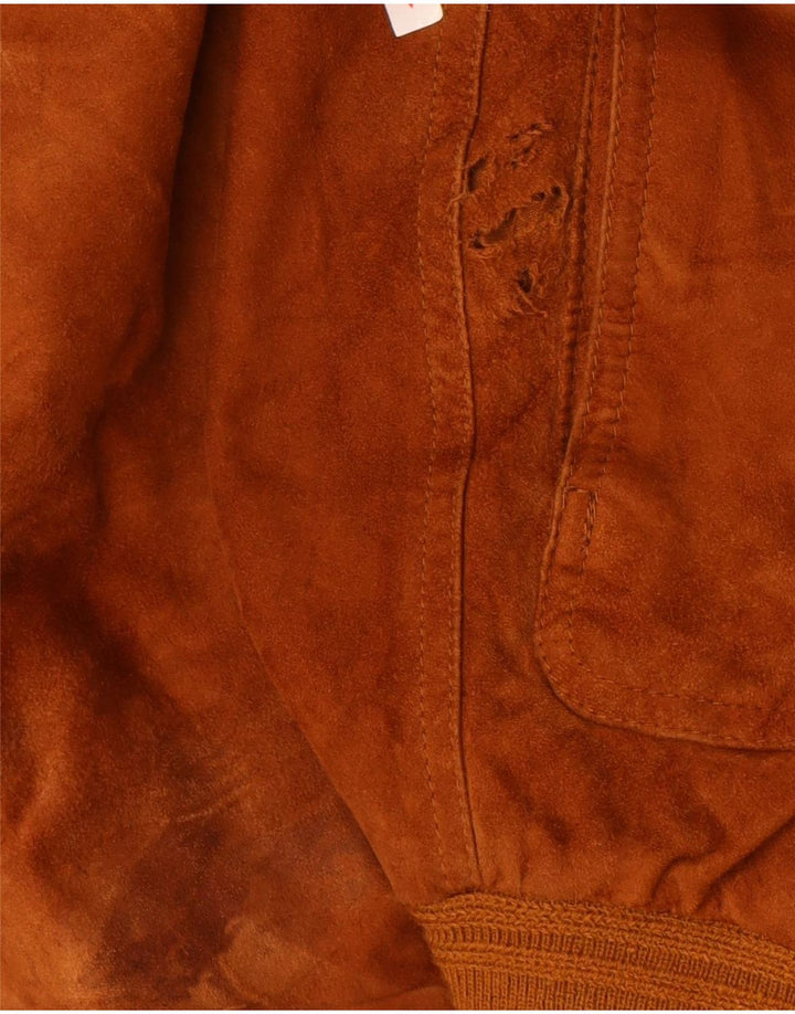 Bomber vintage pentru bărbați din piele intoarsa IT 56 3XL din piele maro