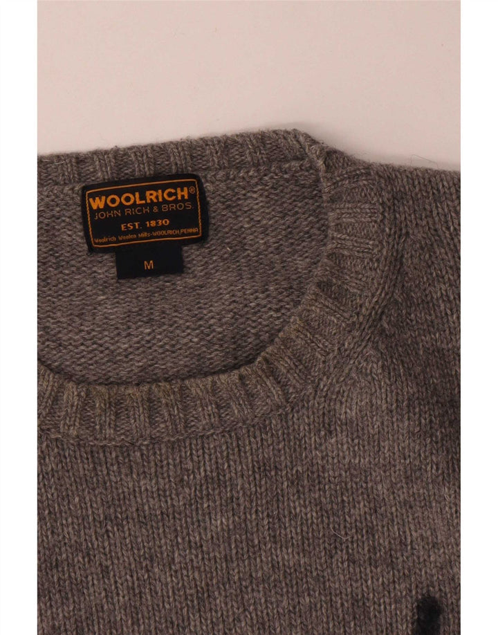 Pulover grafic pentru bărbați Woolrich, lână cu pete, gri mediu