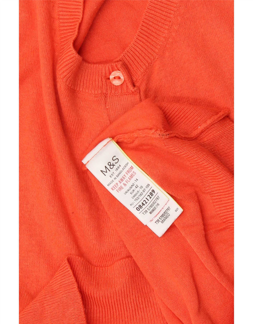 Pulover pentru femei Marks & Spencer Crop Cardigan UK 14 Medium Orange Viscose