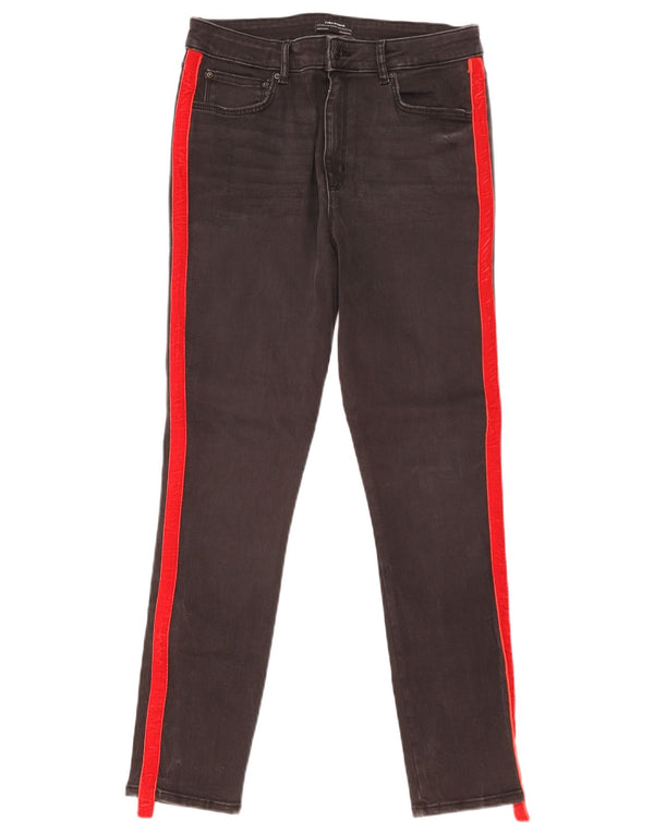 Blugi skinny pentru femei Zara EU 42 Large W32 L27 Negru Colorblock Bumbac