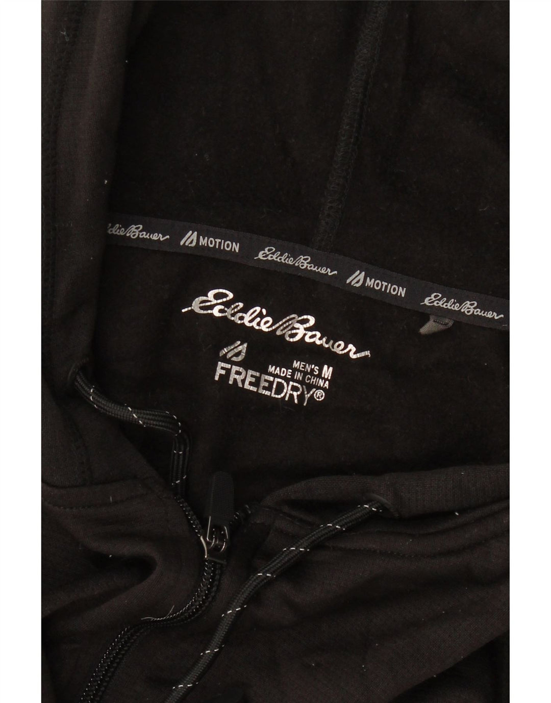 EDDIE BAUER Mens Zip Hoodie Sweater Medium Black Polyester Vintage Eddie Bauer and Second-Hand Eddie Bauer from Messina Hembry 