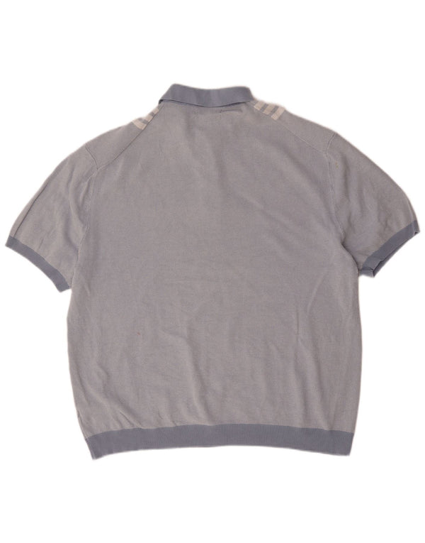 Tricou polo pentru bărbați Marks & Spencer, bumbac cu dungi albastre 2XL