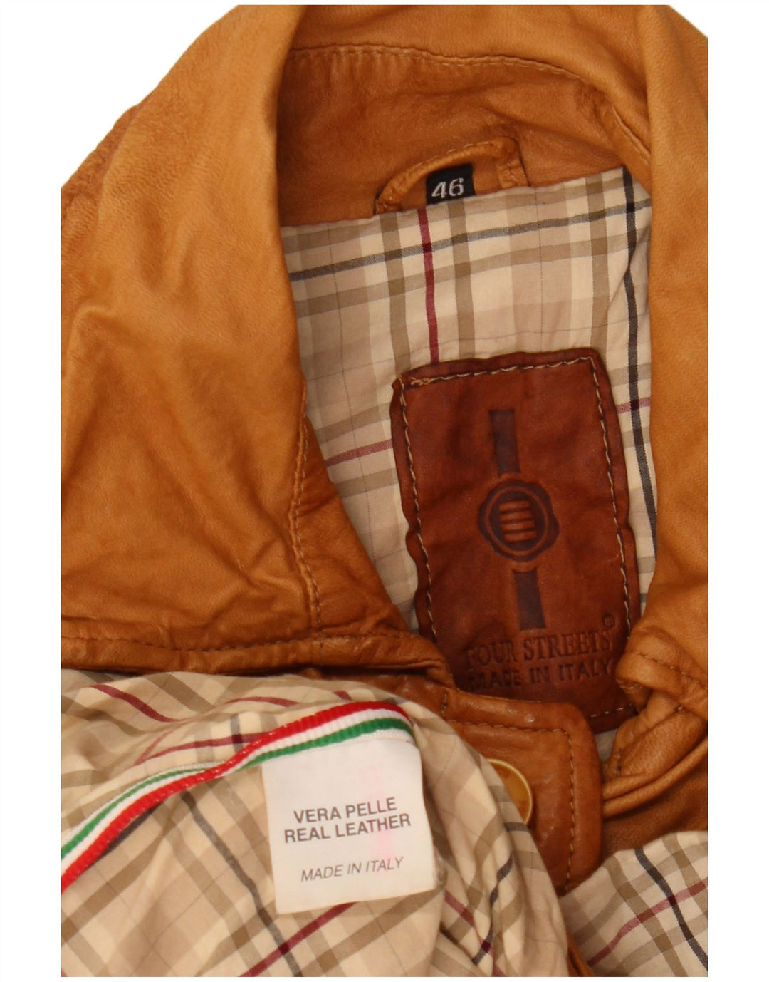 Jachetă de piele vintage pentru femei IT 46 Maro din piele maro