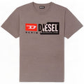 Tricou grafic pentru bărbați Diesel Top Medium Gri din bumbac cu pete