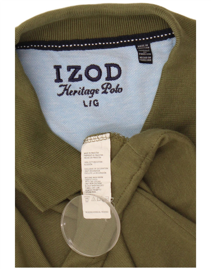 Tricou polo Izod Heritage pentru bărbați, bumbac kaki mare