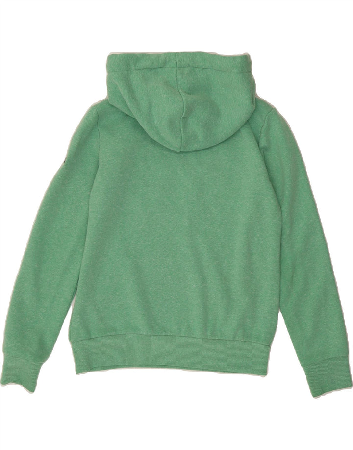 SUPERDRY Womens Graphic Hoodie Jumper UK 10 Small  Green Polyester Vintage Superdry and Second-Hand Superdry from Messina Hembry 
