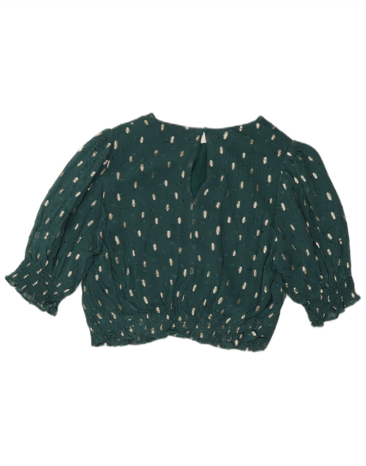 Bluză Boden pentru femei Crop Top UK 12 Medium Green Flecked Viscose