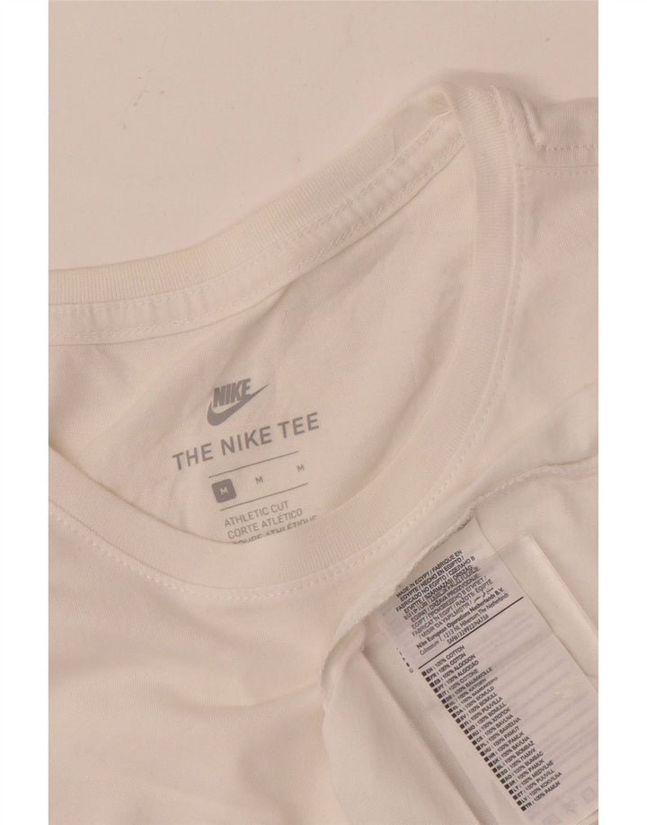 Tricou cu croi atletic Nike pentru bărbați, top mediu din bumbac alb