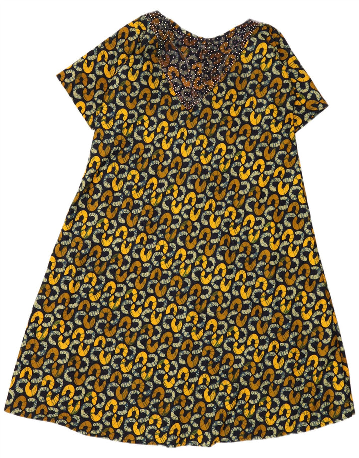 Rochie cort vintage pentru femei UK 16 mare, multicoloră, geometrică