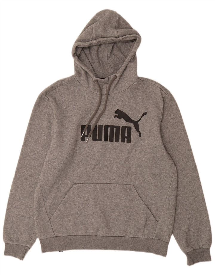 Pulover PUMA pentru bărbați, cu capota, din bumbac, gri mediu