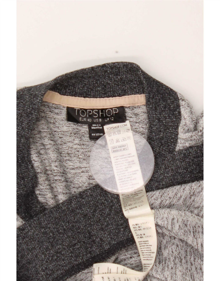 Pulover Topshop pentru femei cu decolteu triplu UK 12 Medium Gri Pete