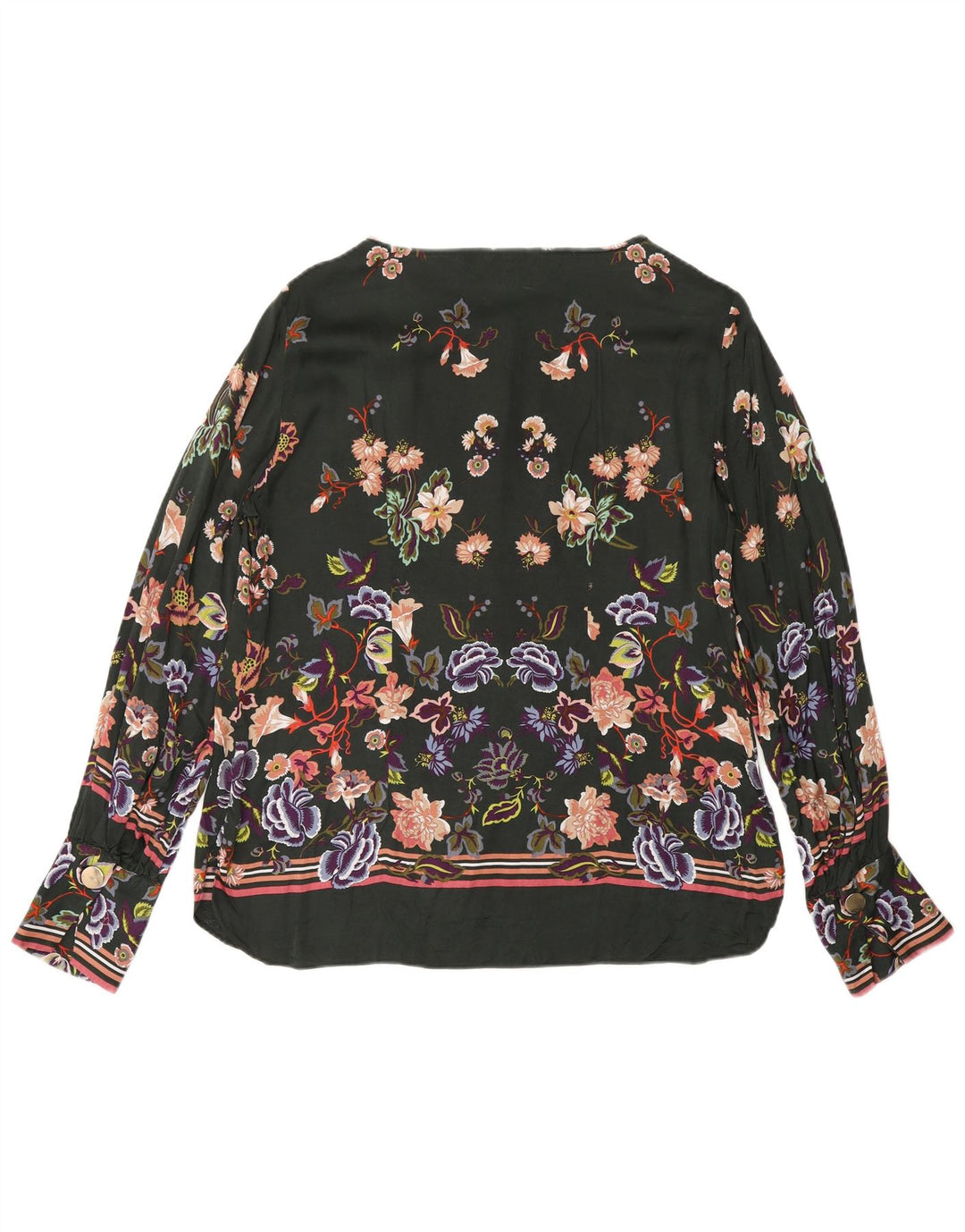 Bluză cu mânecă lungă pentru femei Massimo Dutti, EU 40, verde mediu, floral