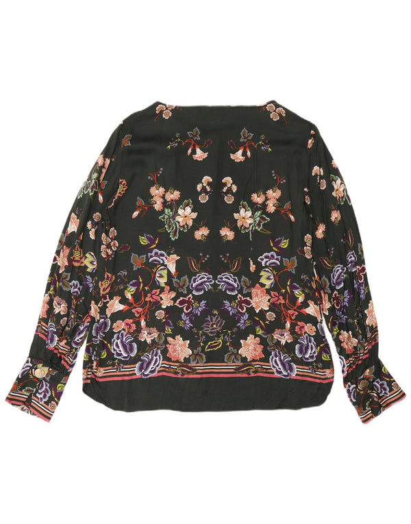 Bluză cu mânecă lungă pentru femei Massimo Dutti, EU 40, verde mediu, floral