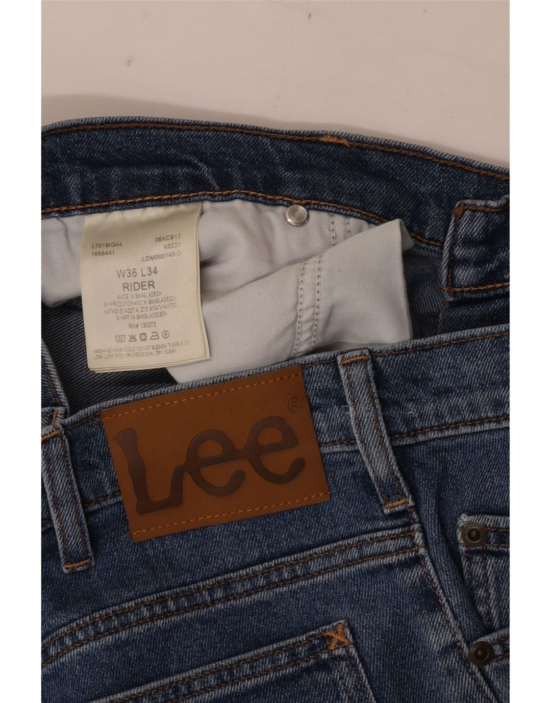 Blugi Lee Rider Straight pentru bărbați W36 L30 Bumbac albastru