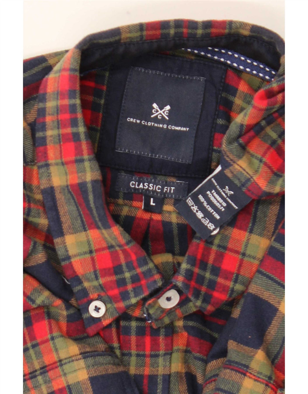 Crew Clothing Cămașă de flanel pentru bărbați, mare, multicoloră