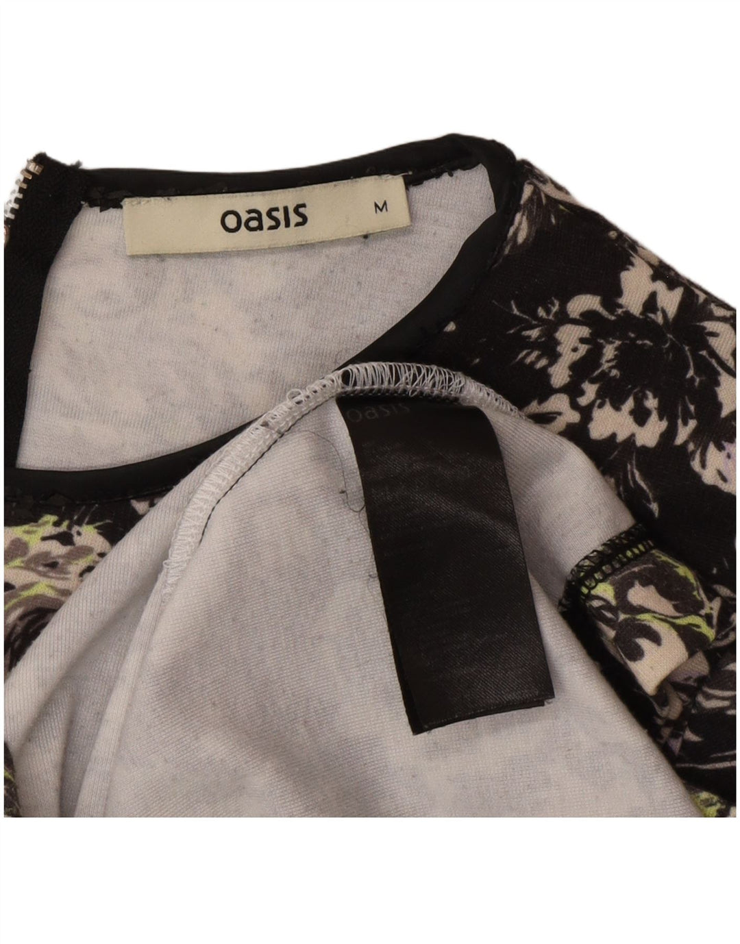 Rochie de bază Oasis pentru femei UK 14 Medium Black Floral Poliester