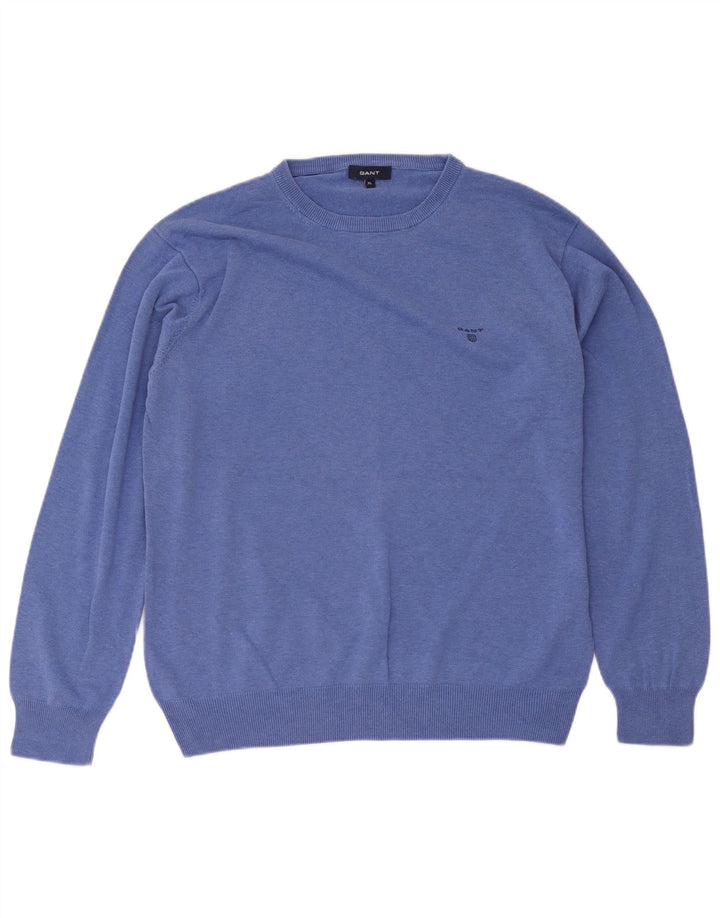 Pulover Gant pentru bărbați, cu gât, XL, bumbac, albastru