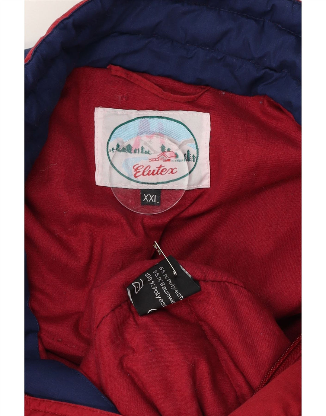 VINTAGE Mens Utility Jacket UK 44 2XL Red Colourblock Polyester Vintage Vintage and Second-Hand Vintage from Messina Hembry 