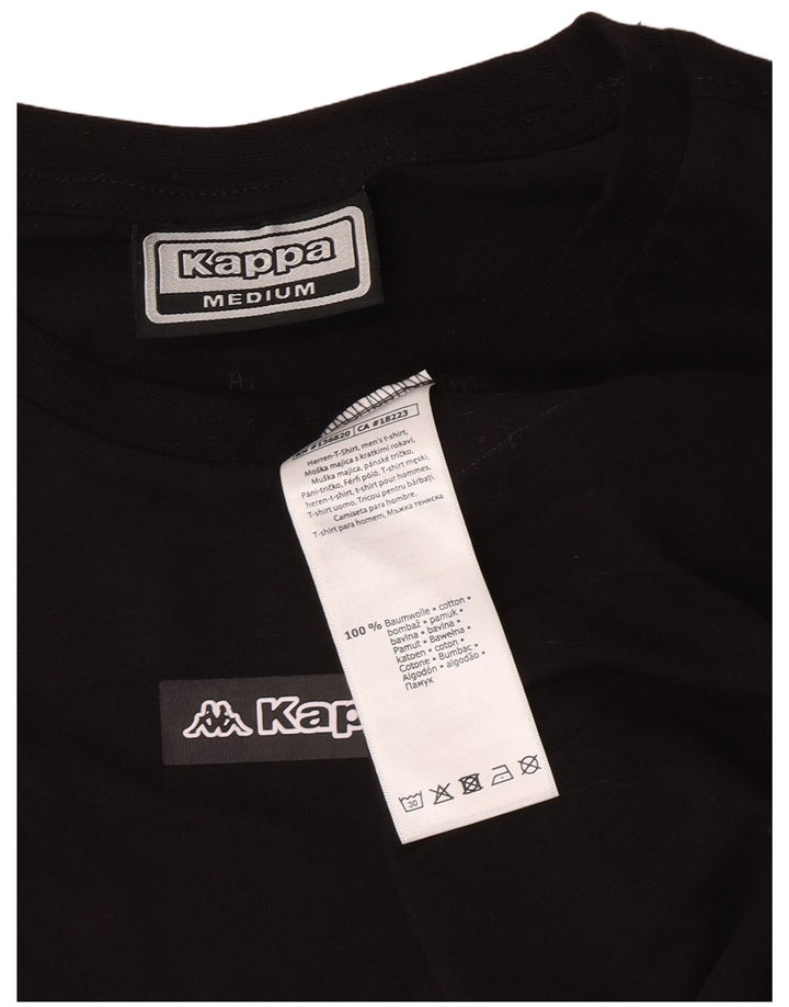 Tricou grafic pentru bărbați Kappa Top mediu negru din bumbac color bloc